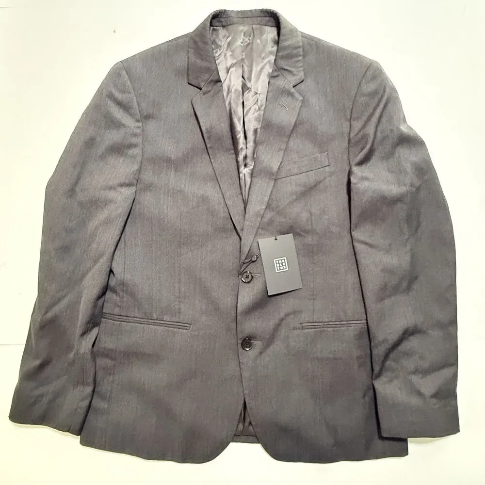 THE BLK TUX x Tollegno Men’s 40S Gray 100% Merino Wool Jacket NWT